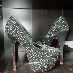 Rhinestone Red Bottom High-heels 