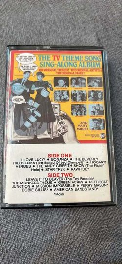 Vintage Rhino Records The TV Theme Song Sing-Along Album Cassette Tape