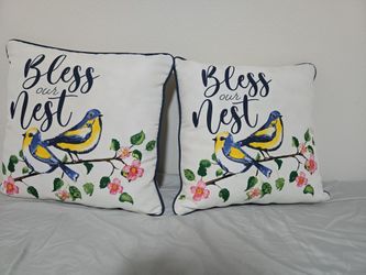 Songbird Garden Outdoor Throw Pillows