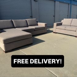 FREE DELIVERY || Mathis Furniture Sectional Couch & Loveseat