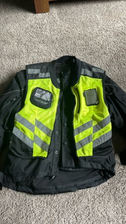 Cortech Insulated Motorcycle Jacket with safety vest and tank  bag