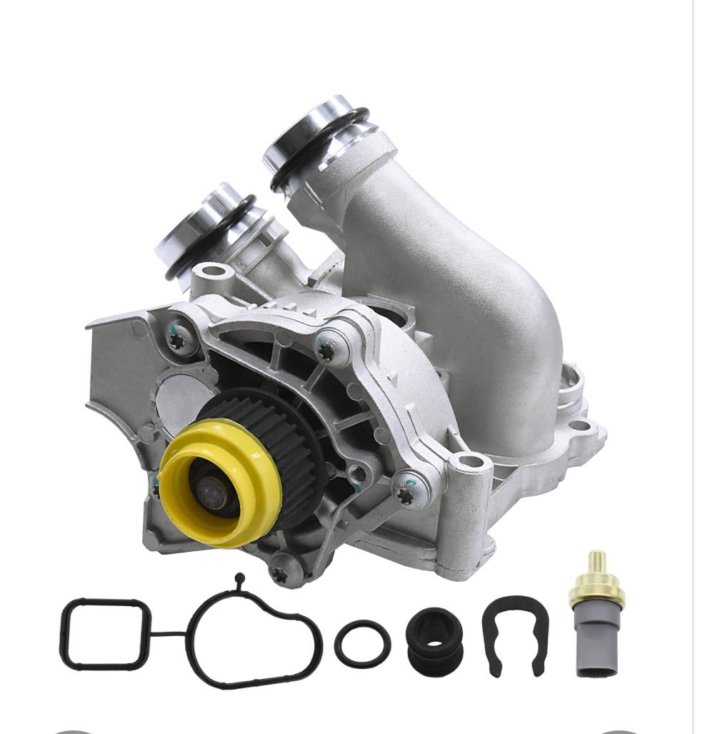 Aluminum Electric Engine Water Pump Assembly With Gasket Assembly Compatible With Audi A3 A4 A5 A6 Q3 Q5 TT Beetle CC Eos GTI Jetta Passat Tiguan, 