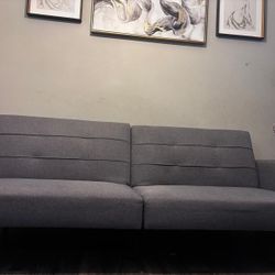 Title: Modern Gray Futon Sofa Bed - Great Condition! 💺

