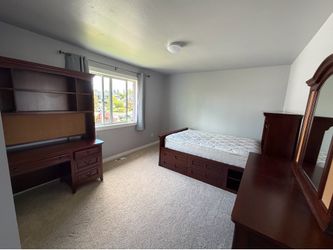 Complete wood bedroom set with lots of storage