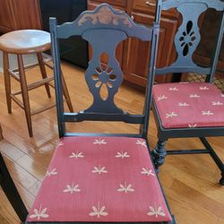 Vintage Chairs, Painted With Dragonfly Fabric 