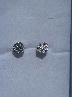 925 silver honeycomb style earrings screw backs