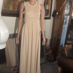 New Size S/M khaki color, long dress beautiful