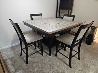 New gray color dining table set 5pc special 2727 model
