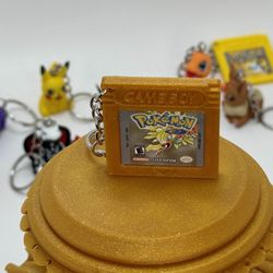 3D Printed Pokemon Gold Version Cartridge Toy Gifts Charm Decor Keychain