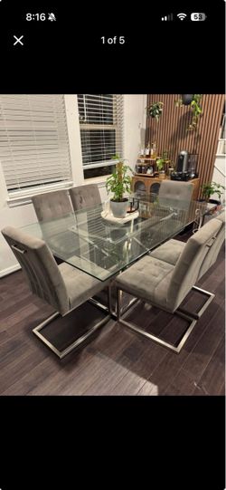 DINNING ROOM SET WITH 6 CHIARS