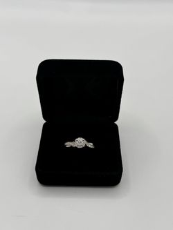 Ladies 14KT White Gold Diamond Halo Engagement Ring