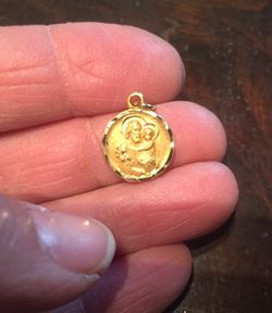 10k gold 2-sided religious charm