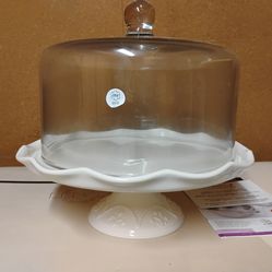 Princess House Marbella Cake Stand with Glass Dome
