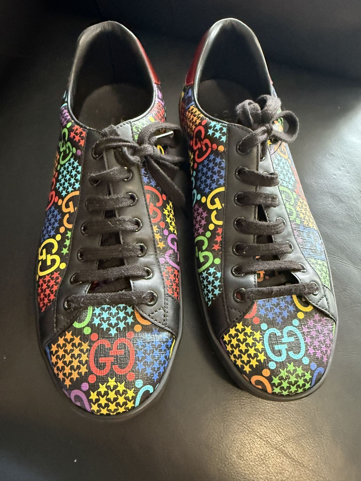 Authentic Gucci Aces Psychedelic Multicolor Sneakers Men's Size 8