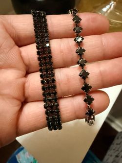 Black rhinestone jewelry bracelets