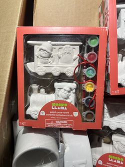 paint-your-own ceramic ornaments kit