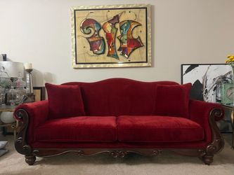 Sofa - American Signature collectibles - Red vine velvet  Sofa