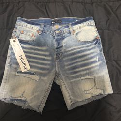 Purple Jeans Shorts