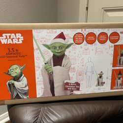 Stars Wars 3.5' ft Animated LED Yoda Lights Sound Holiday Christmas New Box
