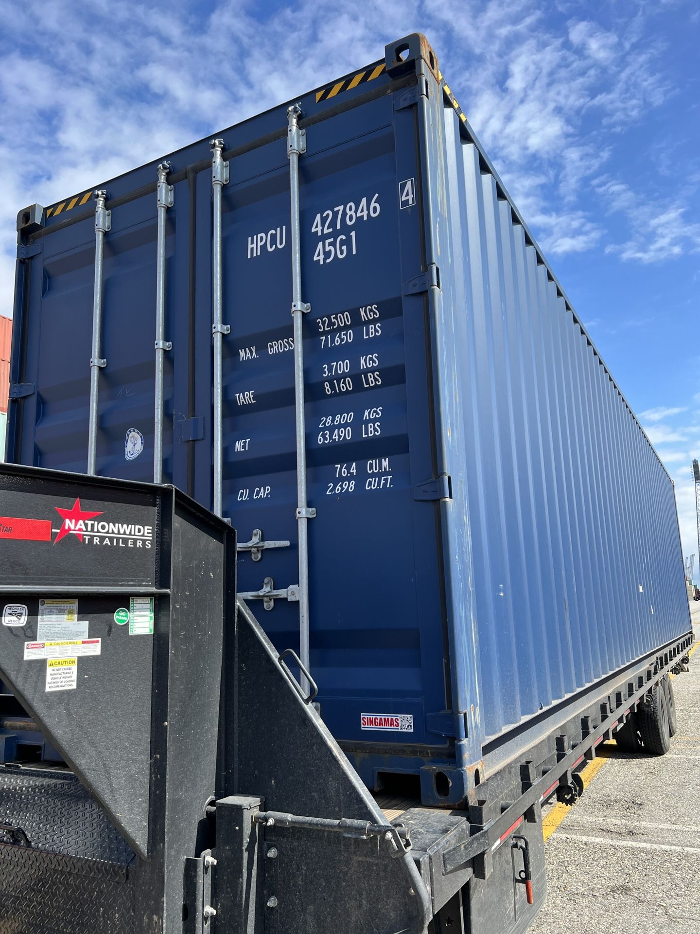 40 FOOT HIGH CUBE SHIPPING CONTAINER -2trip 