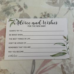 50 Pack Advice and Wishes Cards for Baby Shower Party 4x6 Inch 
