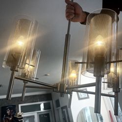 Chandelier Glass And Metal. Industrial Design 