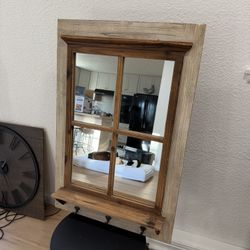 RUSTIC FARMHOUSE WALL DECOR MIRROR