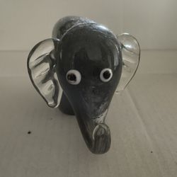 Glass Elephant Paperweight