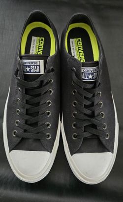 CONVERSE Chuck Taylor All Star II Lunarlon Black Low Top Canvas Men 10 Women 12