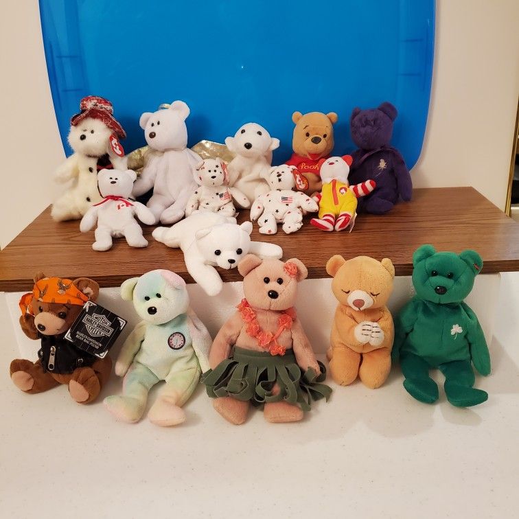 Beanie Babies Teddy Bear Set 🧸 Of 15 Plush Stuffed Toy Animals