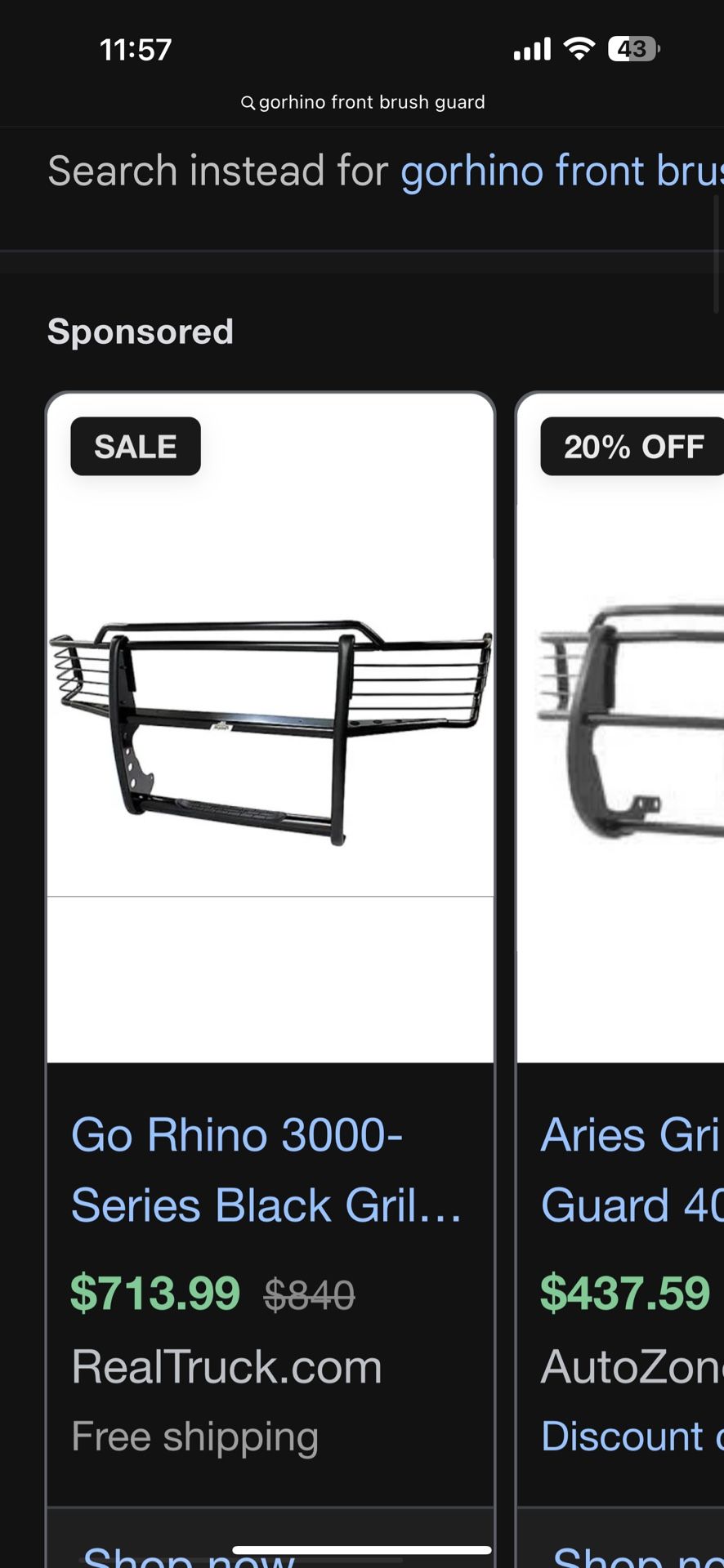 go rhino grille guard