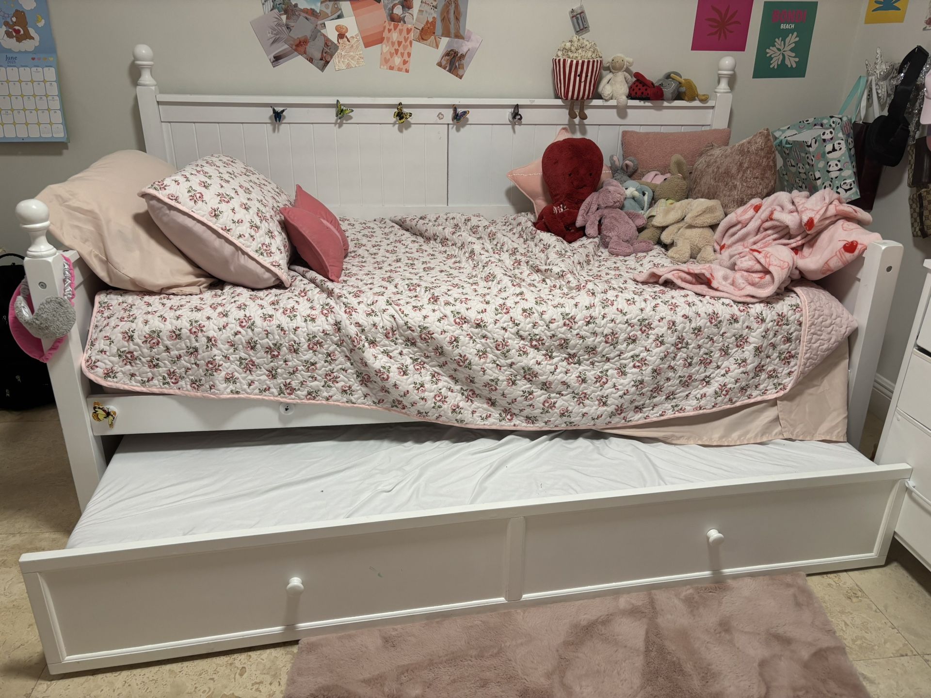 White Twin Trundle bed