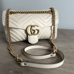 Authentic Gucci Marmont Small Ivory Bag