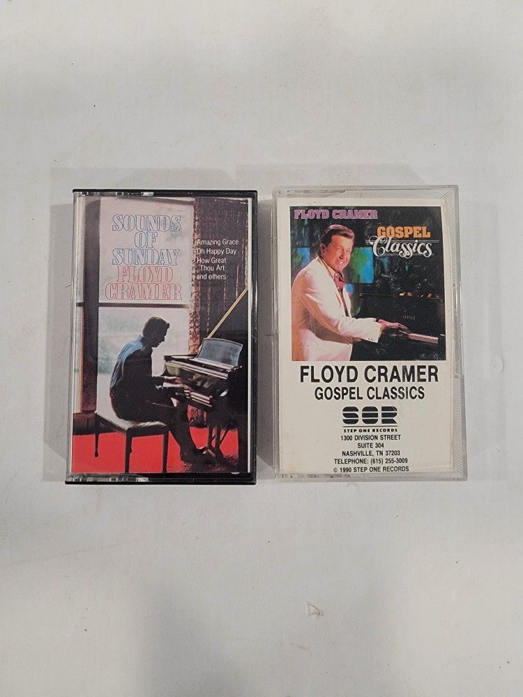 Set of 2 Floyd Cramer Cassette Tapes ~ Gospel Music