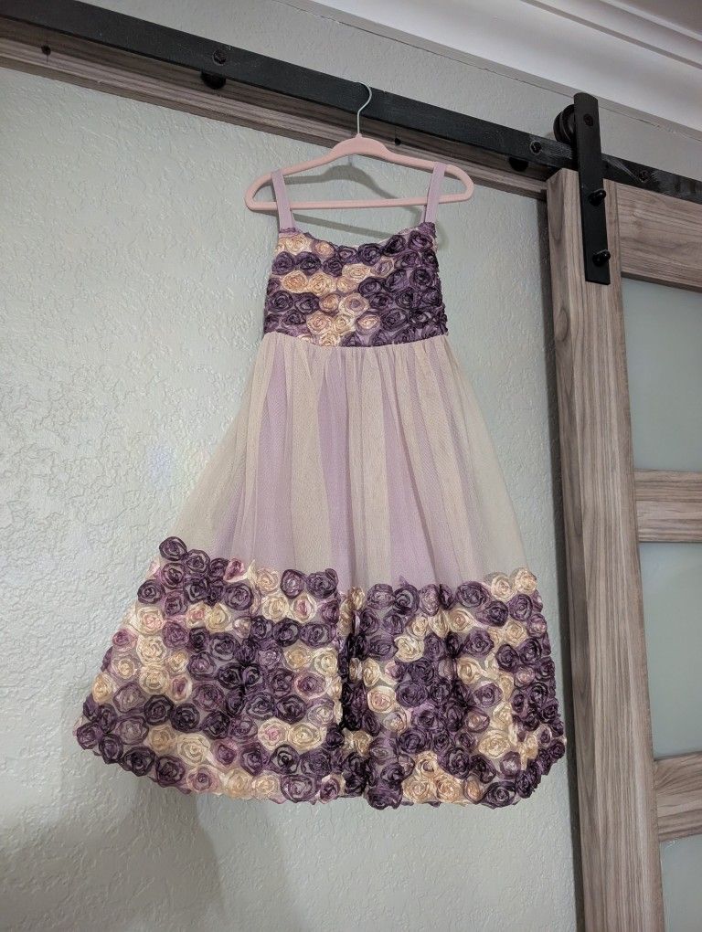 Purple Flower Girl Dress 6X