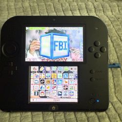 Blue Nintendo 2ds with tons of games and menus