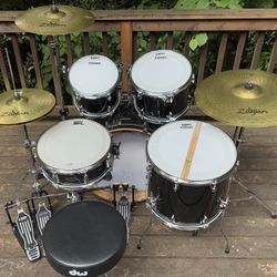 SPL Drum Set, Double Bass Pedal, Cymbals