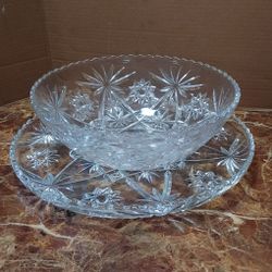 Vintage  -"Star Of David " Glass Bowl/ Plate 