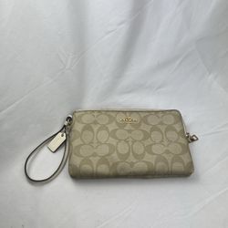 Coach Large Double Zip Wristlet Wallet