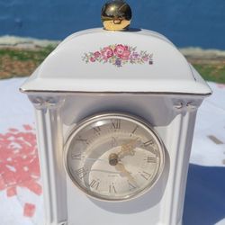 Paul Sebastian White Porcelain Mantle Clock