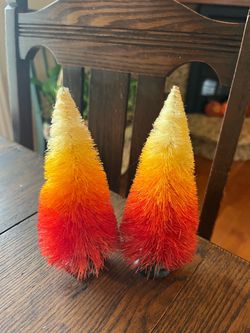 Orange bottle brushtrees 6in