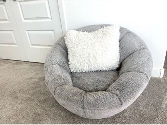 Faux Fur Gray Groovy Swivel Chair