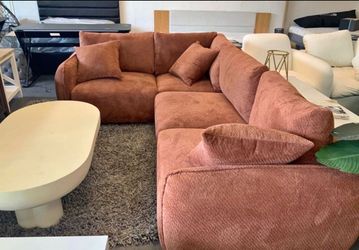 Orange Sectional Sofa Modern style Minimalist NEW