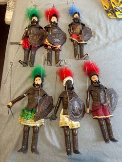 Set of 6 Knight Warrior Marionette Puppets