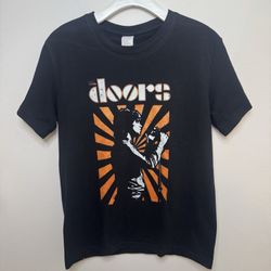 The Doors Jim Morrison Band T Shirt Mens Small Black Orange Graphic Made in USA