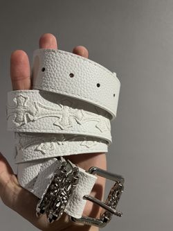 Chrome White Multi Cross Belt