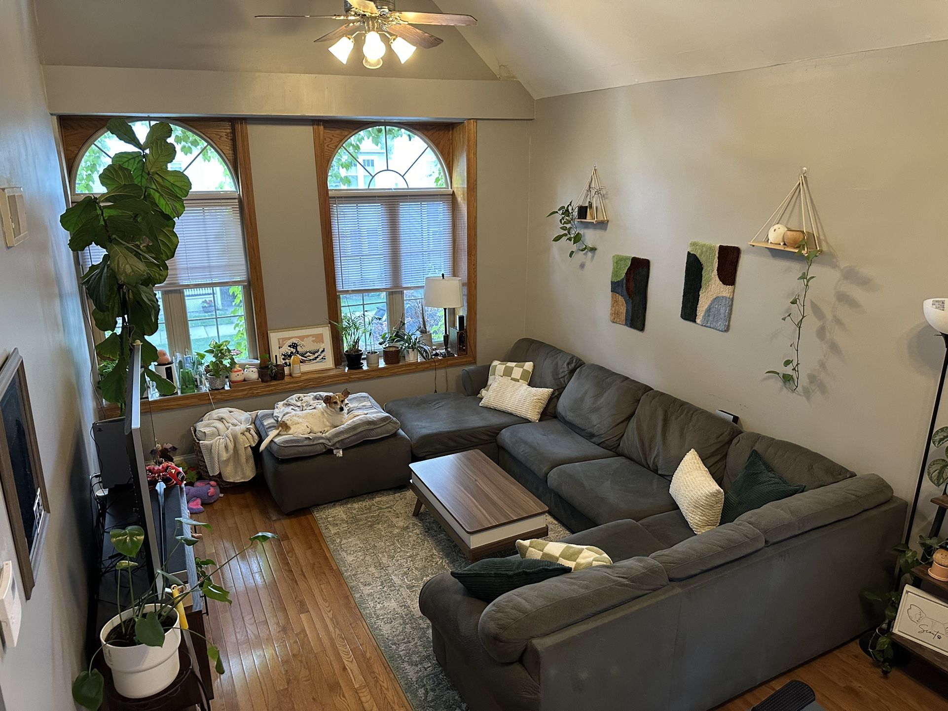 3 Piece Sectional Couch with Ottoman