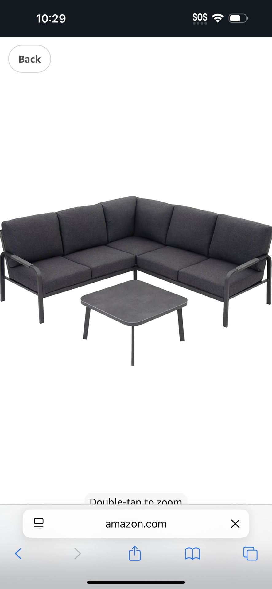Brand New 4-Piece Aluminum Outdoor Furniture Set with Coffee Table - 2-Seat Sofa with Cushions, All-Weather Metal Frame, Perfect for Patio, Garden, an