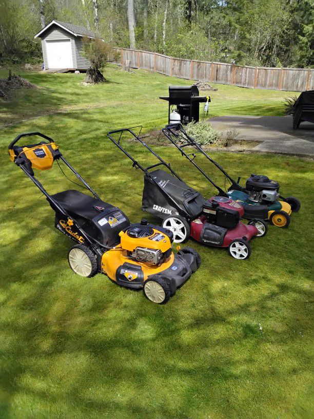 Lawn Mowers - 2 Self-Propelled - 1 Push Mower