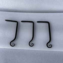 Set Of 3 New Wrought Iron Wall Hooks For Plants, Etc. 